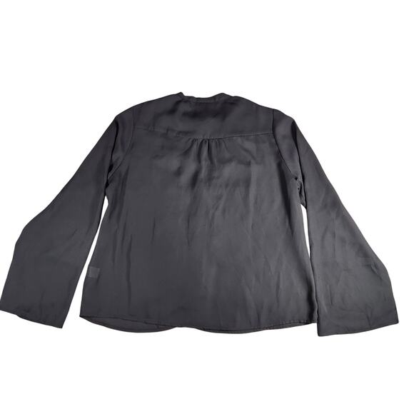 Halogen Black Flowy and Chic Tie Front V Neck Button Down Blouse Top Size XL - Picture 11 of 11